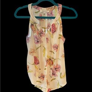 Rose & Olive Pink Pleated Sleeveless Tank Top